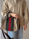 Gucci Boston Bag Sherry Line (2009) – klassisk veske i GG canvas thumbnail