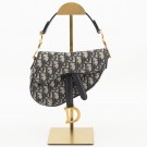 Christian Dior Mini Saddle Bag (2000) – ikonisk veske i blå Trotter canvas thumbnail