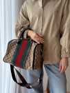 Gucci Boston Bag Sherry Line (2009) – klassisk veske i GG canvas thumbnail
