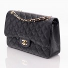 Chanel Double Flap Jumbo (2005) – ikonisk veske i sort caviar thumbnail