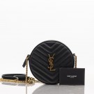 Saint Laurent Vinyle Round (2019) – ikonisk rund veske i sort skinn thumbnail