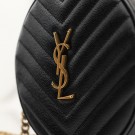 Saint Laurent Vinyle Round (2019) – ikonisk rund veske i sort skinn thumbnail